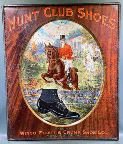 HUNT CLUB SHOES TIN ADVERTISING SIGN (1 of 9)