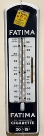 FATIMA CIGARETTE PORCELAIN ADVERTISING THERMOMETER