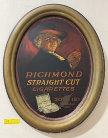 RICHMOND STRAIGHT CUT CIGARETTES TIN ADVERTISING S