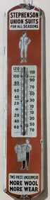 STEPHENSON UNION SUITS PORCELAIN THERMOMETER