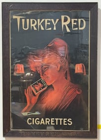 FRAMED TURKEY RUN CIGARETTES LITHOGRAPH