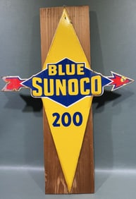 BLUE SUNOCO 200 PORCELAIN PUMP SIGN