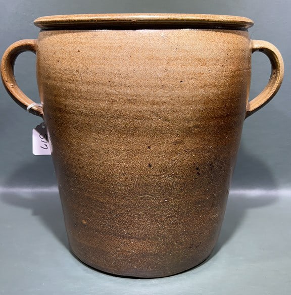 DOUBLE HANDLED STONEWARE CROCK - 4
