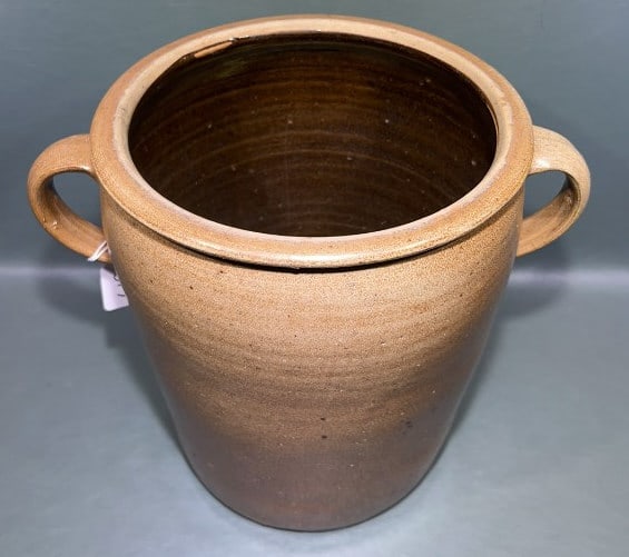 DOUBLE HANDLED STONEWARE CROCK - 5