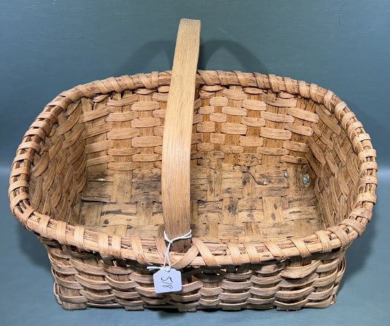 ANTIQUE SPLIT OAK BASKET - 2
