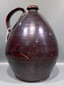 ANTIQUE REDWARE STONEWARE JUG