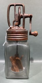 VINTAGE DAZEY GLASS BUTTER CHURN