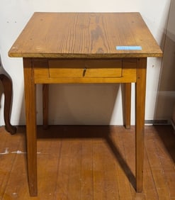 ANTIQUE PINE SPLAY LEG 1 DRAWER STAND