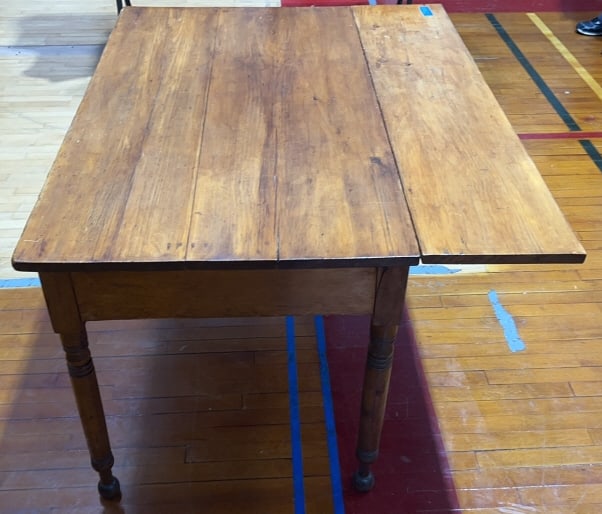 ANTIQUE PINE SINGLE DROP LEAF KITCHEN TABLE - 3