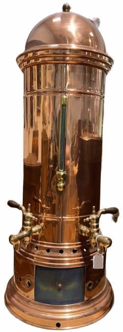 BORNEO ANTIQUE COMMERCIAL COPPER COFFEE URN: 36" X 14"