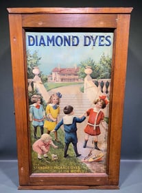 DIAMOND DYES ANTIQUE OAK DOUBLE-SIDED CABINET