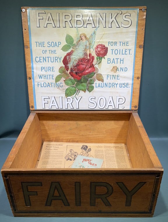 FAIRBANKS FAIRY SOAP ADVERTISING BOX: 17" X 7-1/2" 16"
