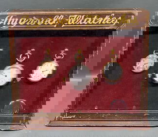 INGERSOLL WATCHES TIN & WOOD DISPLAY ADVERTING PIE