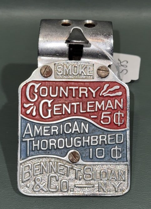 ANTIQUE BENNETT SLOAN & CO. CHROME CIGAR CUTTER: 4-1/2" X 3" X 2-3/4"