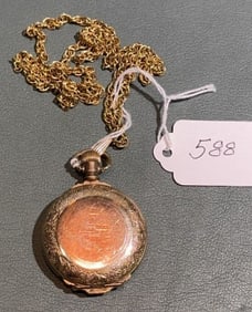 ELGIN POCKET WATCH - 21 JEWELS W/ 12KT GF CHAIN