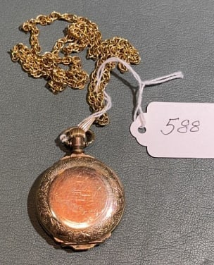 ELGIN POCKET WATCH - 7 JEWELS W/ 12KT GF CHAIN (1 of 6)