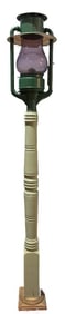 DIETZ PIONEER LANTERN ON WOODEN POST