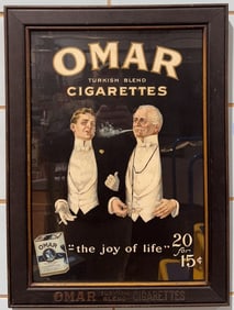 OMAR TURKISH BLEND CIGARETTES FRAMED ADVERTISING