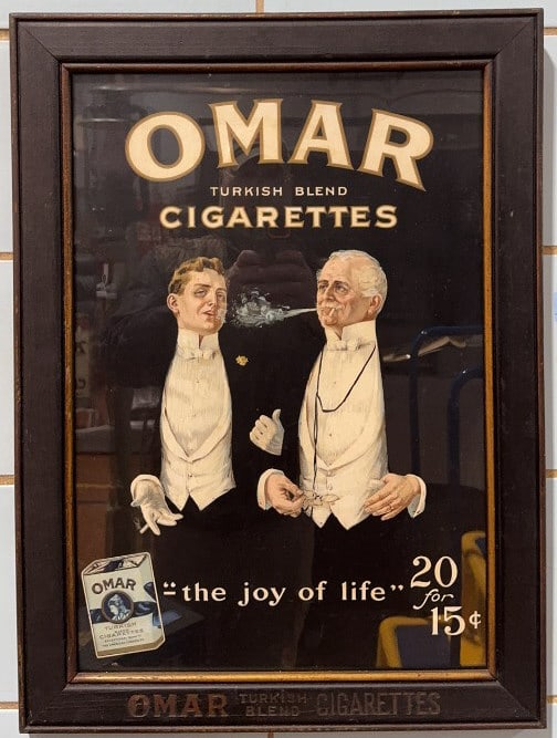 OMAR TURKISH BLEND CIGARETTES FRAMED ADVERTISING (1 of 4)