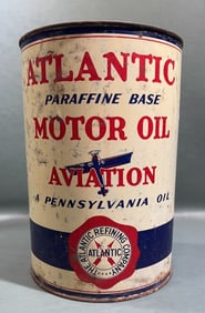 ATLANTIC AVIATION MOTOR OIL 5 QUART CAN