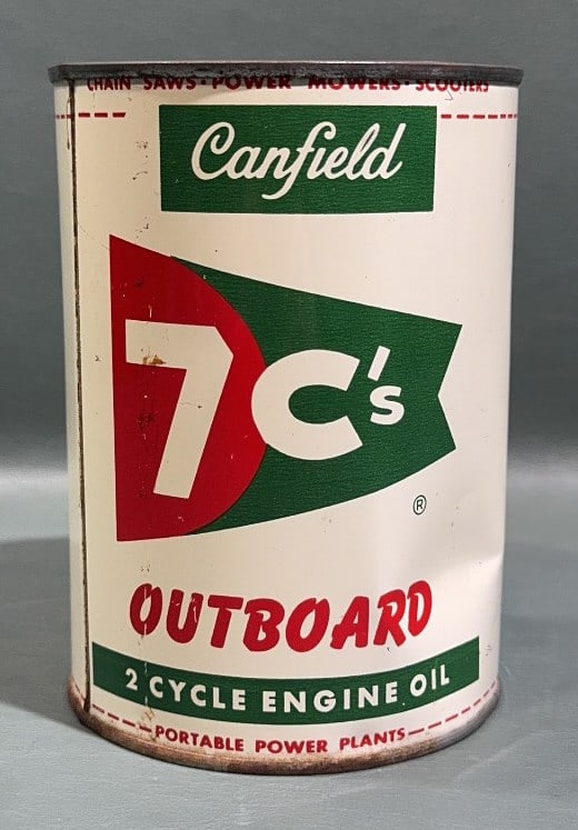 CANFIELD 7 C'S OUTBOARD MOTOR OIL QUART CAN (1 of 4)