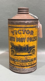 VICTOR AUTO BODY POLISH ADVERTISING CAN