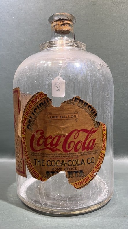 EARLY COCA-COLA 1 GAL. SYRUP JUG: 11-1/2" X 6"