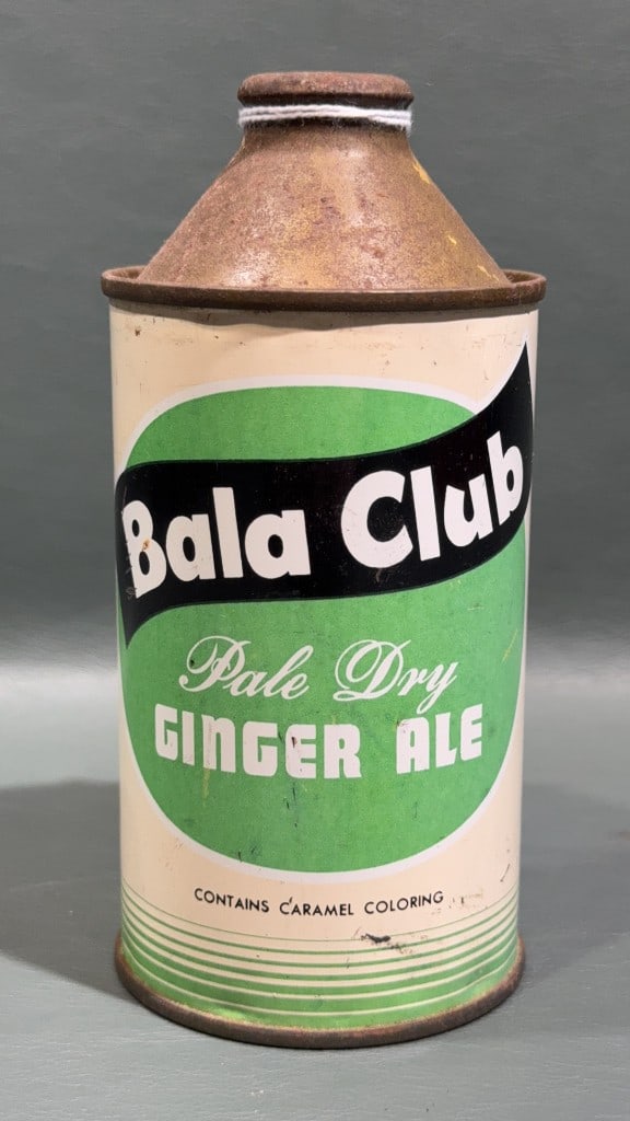 BALA CLUB PALE DRY GINGER ALE BOTTLE W/CONE TOP: 5 1/2" X 2 1/2"