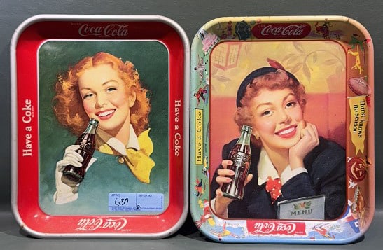 2 VINTAGE COCA-COLA ADVERTISING TRAYS (1 of 4)