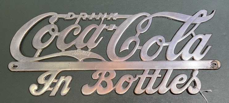 DRINK COCA-COLA IN BOTTLES ALUMINUM RADIATOR PLATE: 17 1/2" X 7"