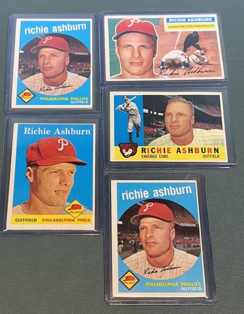 5 TOPPS RICHIE ASHBURN BASEBALL CARDS (1 of 2)