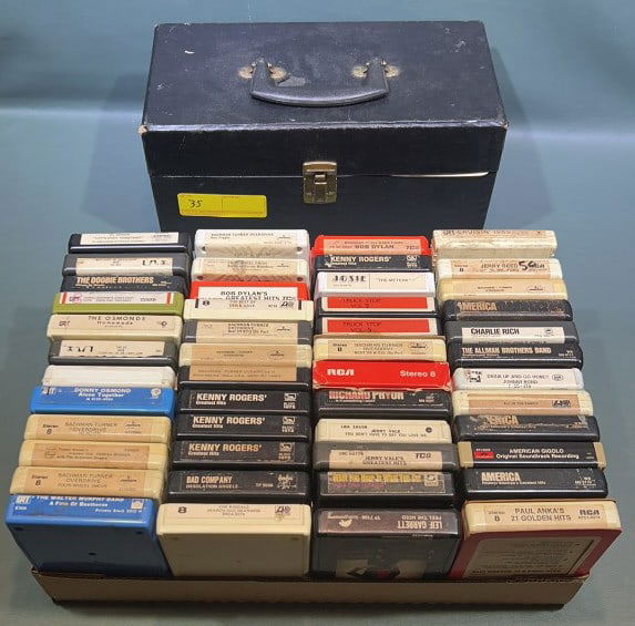 30 8 TRACK TAPES INCLUDING AC/DC, JOHNNY CASH, (1 of 3)