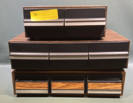 3 CASSETTE TAPE CABINETS FULL OF TAPES (1 of 4)