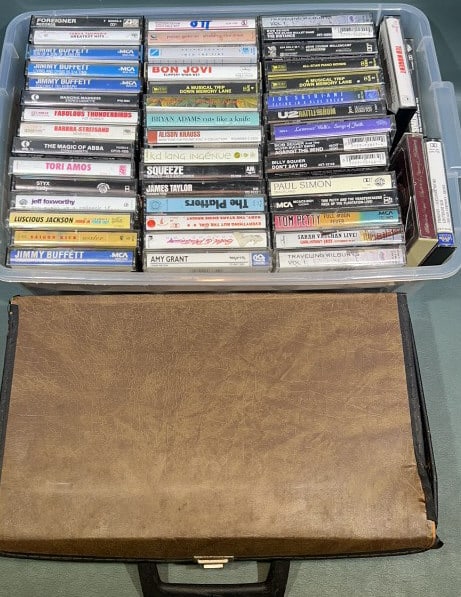2 BOX & CARRYING CASE FULL OF CASSETTE TAPES (1 of 3)