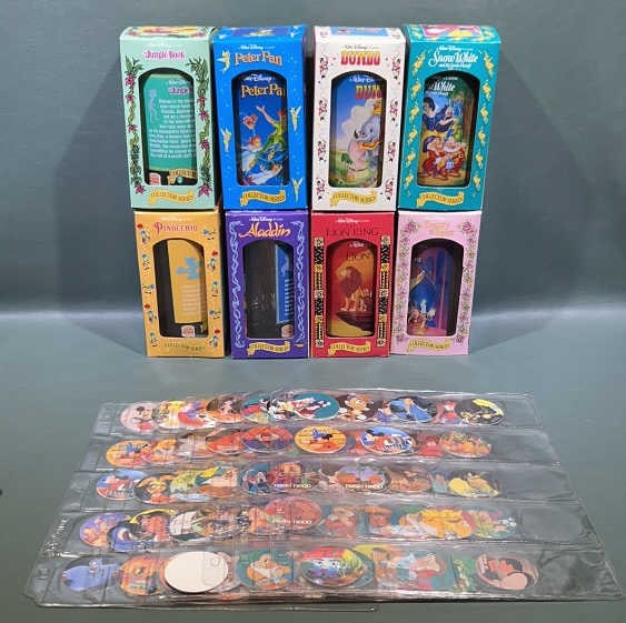 LOT OF DISNEY INCLUDING POGS & DRINKING GLASSES (1 of 3)