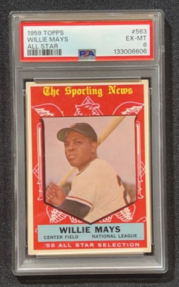 1959 TOPPS WILLIE MAYS ALL STAR 563 BASEBALL CARD (1 of 2)