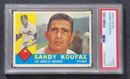 1960 TOPPS SANDY KOUFAX 343 BASEBALL CARD (1 of 2)