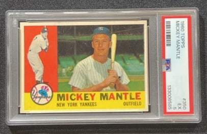 1960 TOPPS MICKEY MANTLE 350 BASEBALL CARD (1 of 2)