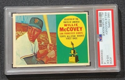 1960 TOPPS WILLIE MCCOVEY ALL STAR ROOKIE 316 CARD (1 of 2)