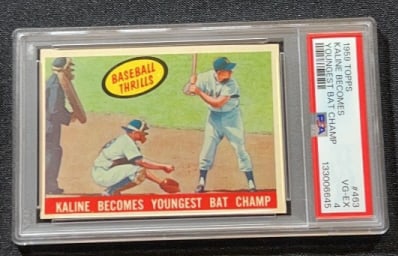 1959 TOPPS KALINE YOUNGEST BAT CHAMP 463 CARD (1 of 2)