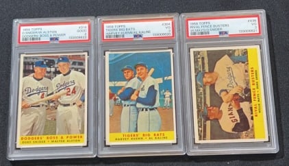 (3) 1958 TOPPS BASEBALL CARDS GRADED BY PSA (1 of 5)