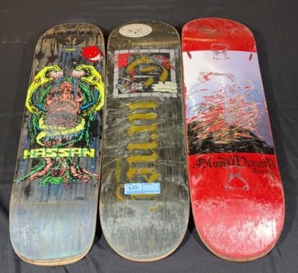 (3) OMAR HASSAN & BLOOD WIZARD SKATEBOARD DECKS (1 of 8)