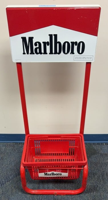 MARLBORO CIGARETTES ADVERTISING RACK w/ BASKET (1 of 4)