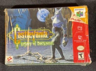 NINTENDO 64 CASTLEVANIA LEGACY OF DARKNESS: Games untested. Comes with video game and box. Box measures 4 3/4" x 7".