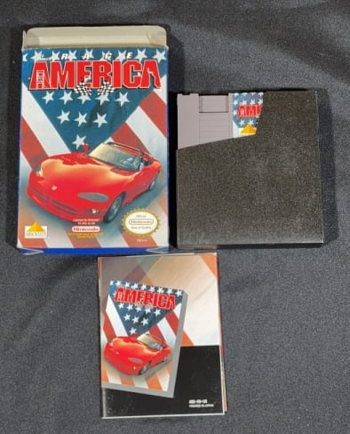 NINTENDO NES RACE AMERICA VIDEO GAME W/ BOX (1 of 3)