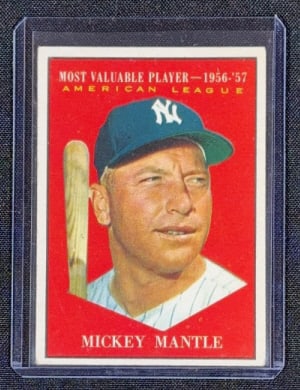 1961 TOPPS MICKEY MANTLE BASEBALL CARD (1 of 2)