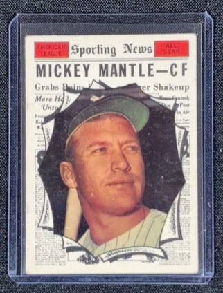 1961 TOPPS MICKEY MANTLE ALL STAR BASEBALL CARD (1 of 2)