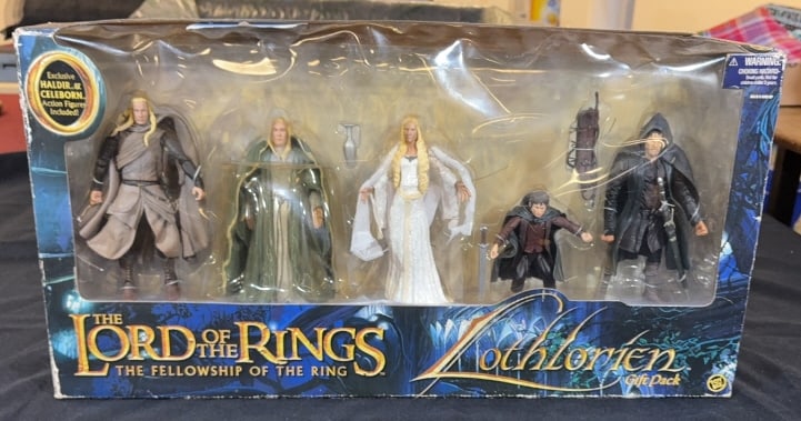 LORD OF THE RINGS FELLOWSHIP OF THE RING SET: Lothorien set by ToyBiz. Measures 12" x 23 1/4".