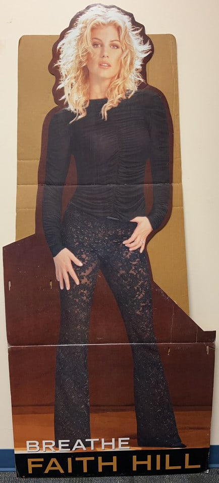 FAITH HILL BREATH ALBUM STORE PROMO CARDBOARD SIGN: Measures 31 1/4" x 70".