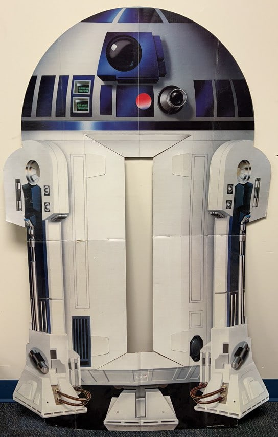 1992 STAR WARS R2-D2 CARDBOARD DISPLAY SIGN: Measures 37" x 57 1/2"